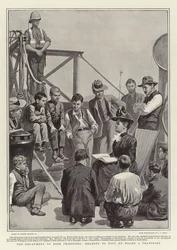 Die Behandlung von Buren-Gefangenen, Vorlesen für Jungen an Bord eines Transportschiffs